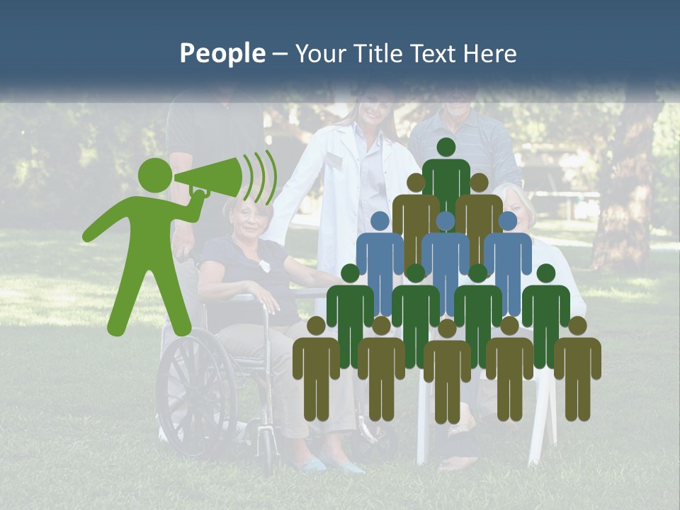 A Group Of People In A Park With A Wheel Chair PowerPoint Template
