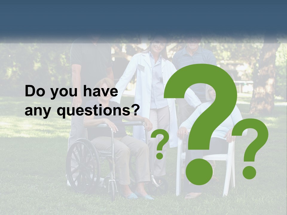A Group Of People In A Park With A Wheel Chair PowerPoint Template