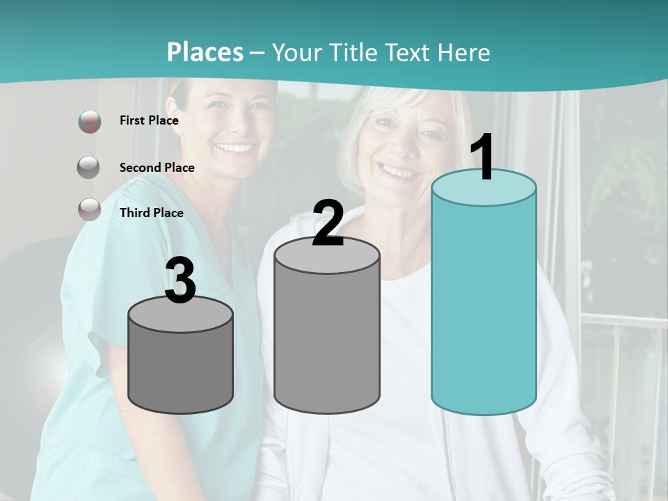 A Couple Of Women Standing Next To Each Other PowerPoint Template
