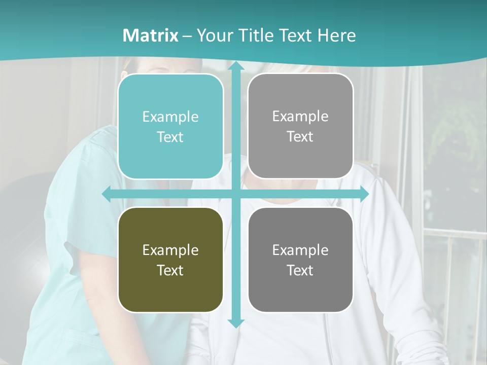 A Couple Of Women Standing Next To Each Other PowerPoint Template