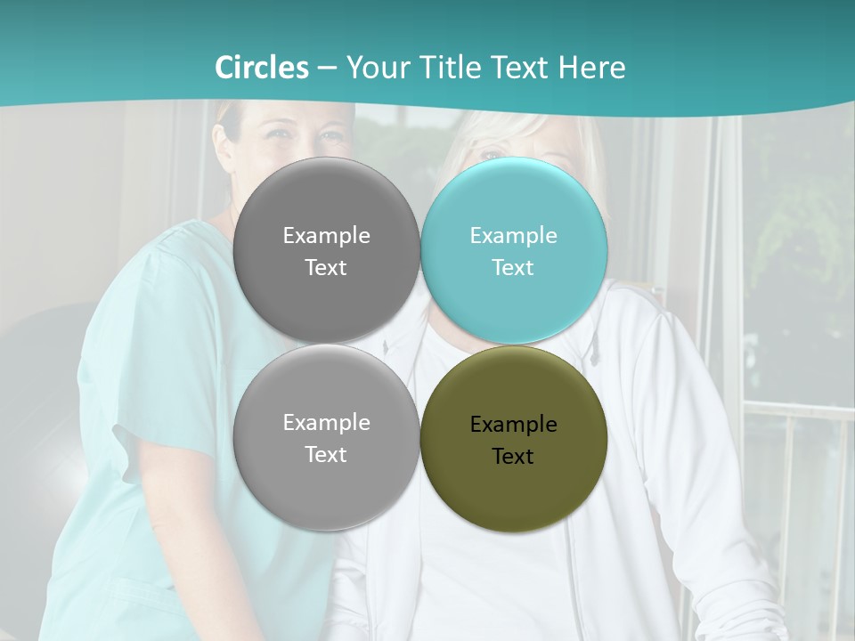 A Couple Of Women Standing Next To Each Other PowerPoint Template