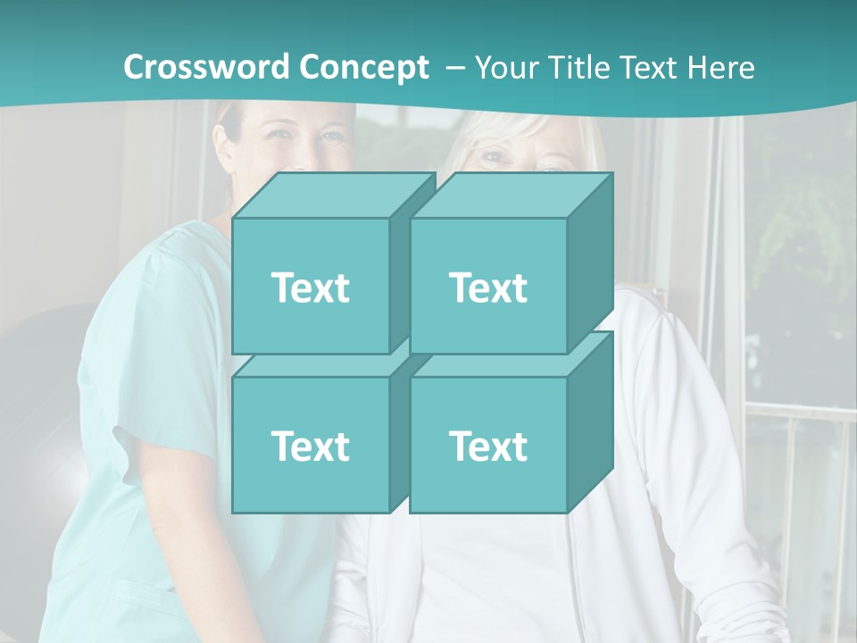 A Couple Of Women Standing Next To Each Other PowerPoint Template