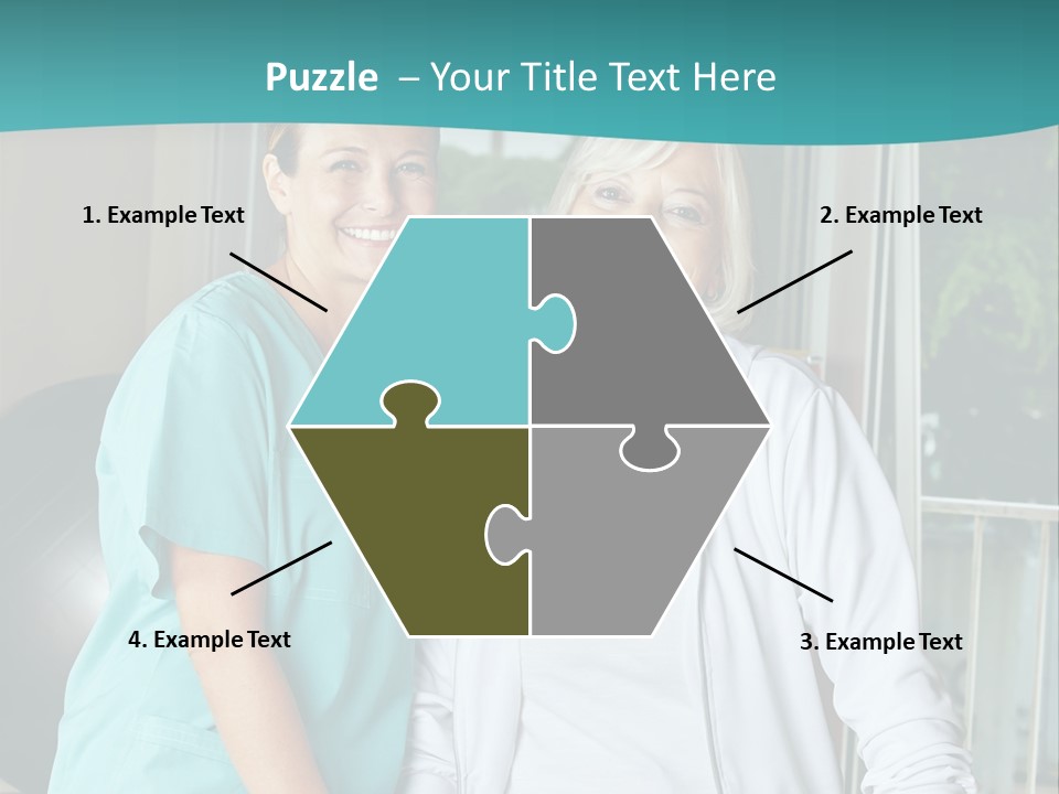 A Couple Of Women Standing Next To Each Other PowerPoint Template