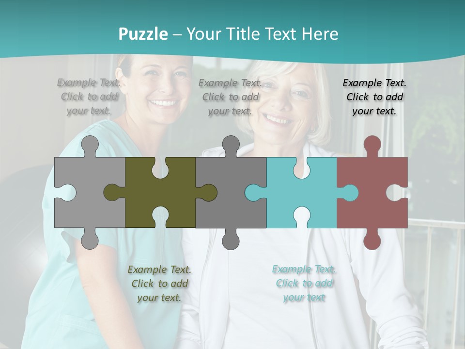 A Couple Of Women Standing Next To Each Other PowerPoint Template