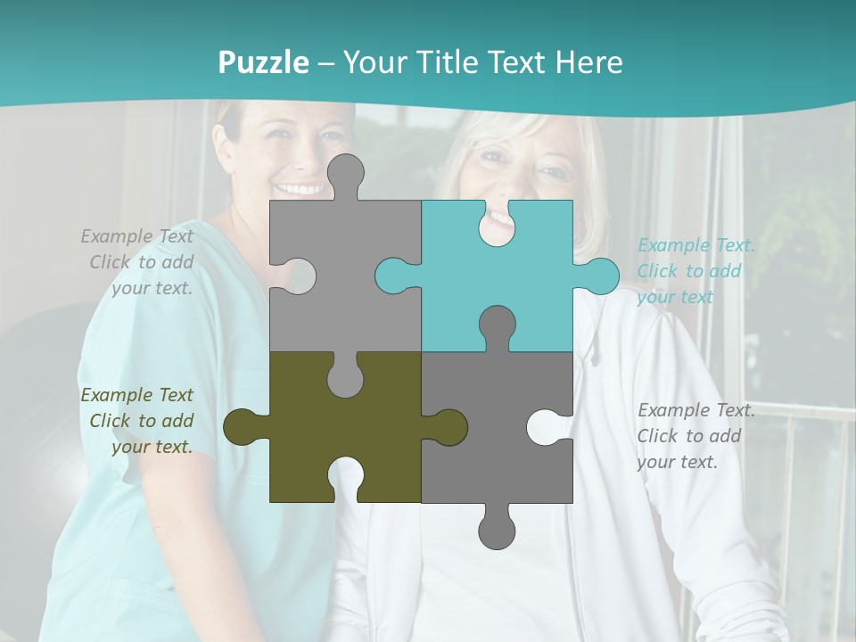 A Couple Of Women Standing Next To Each Other PowerPoint Template