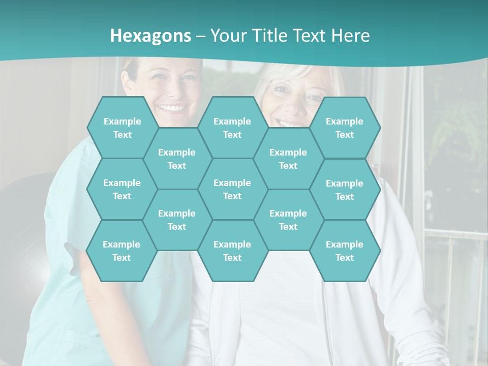 A Couple Of Women Standing Next To Each Other PowerPoint Template