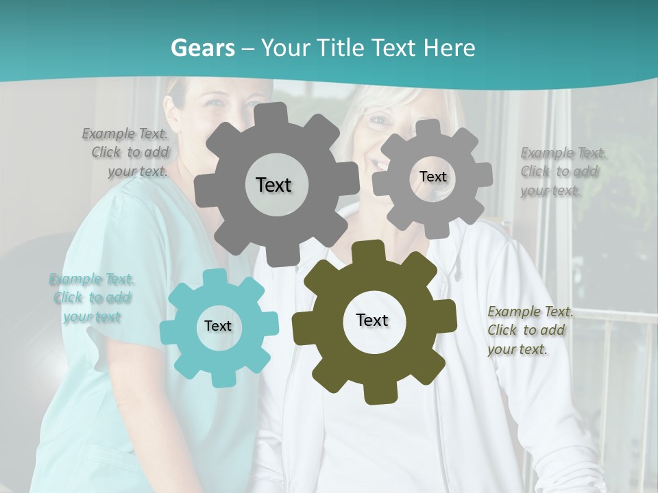 A Couple Of Women Standing Next To Each Other PowerPoint Template