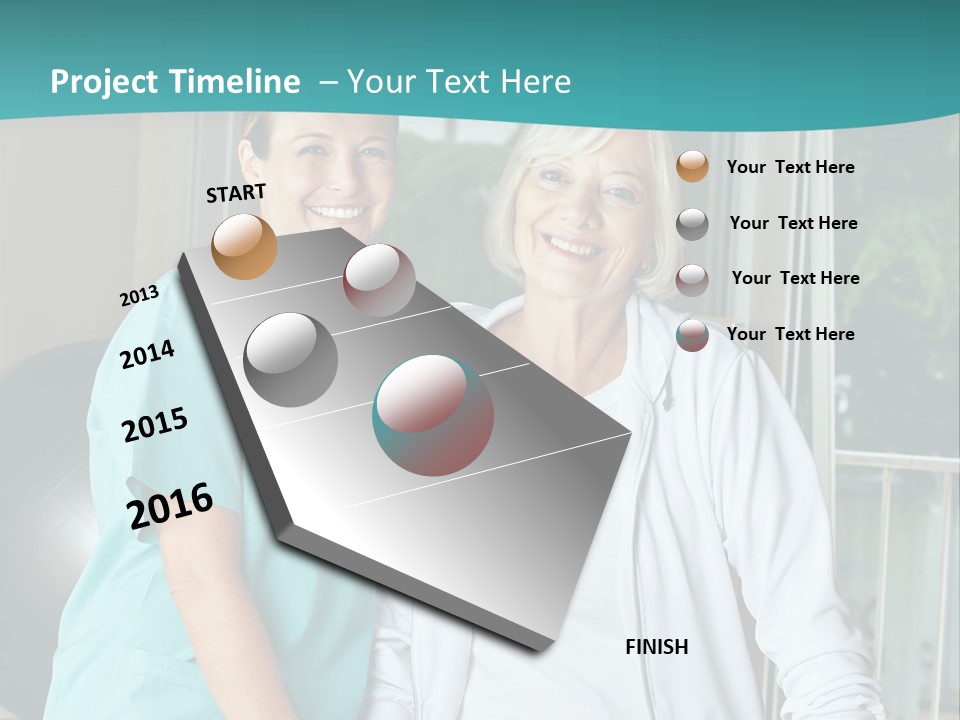 A Couple Of Women Standing Next To Each Other PowerPoint Template