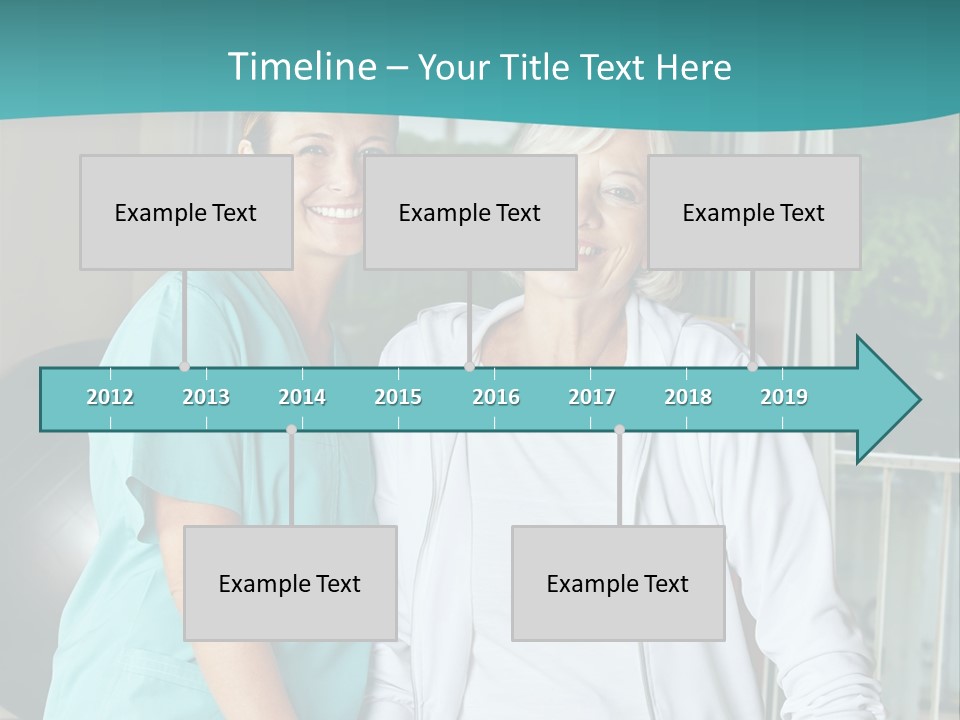 A Couple Of Women Standing Next To Each Other PowerPoint Template