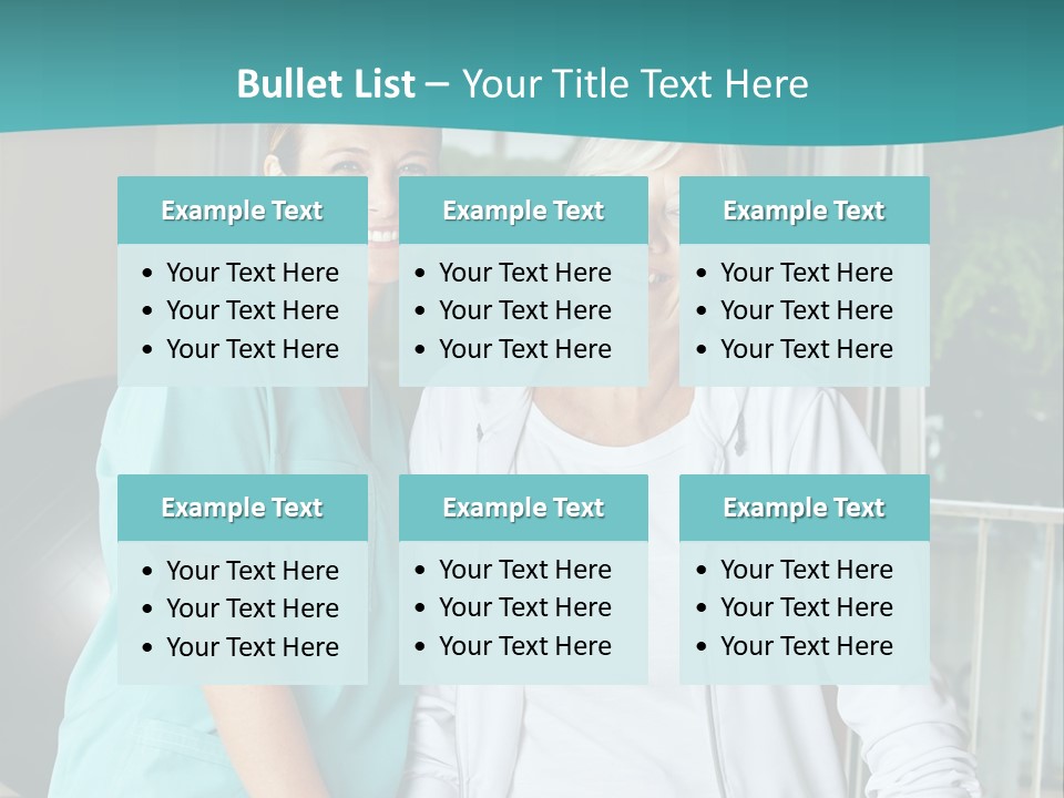 A Couple Of Women Standing Next To Each Other PowerPoint Template