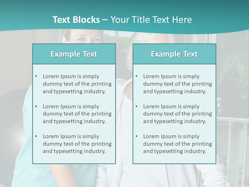 A Couple Of Women Standing Next To Each Other PowerPoint Template