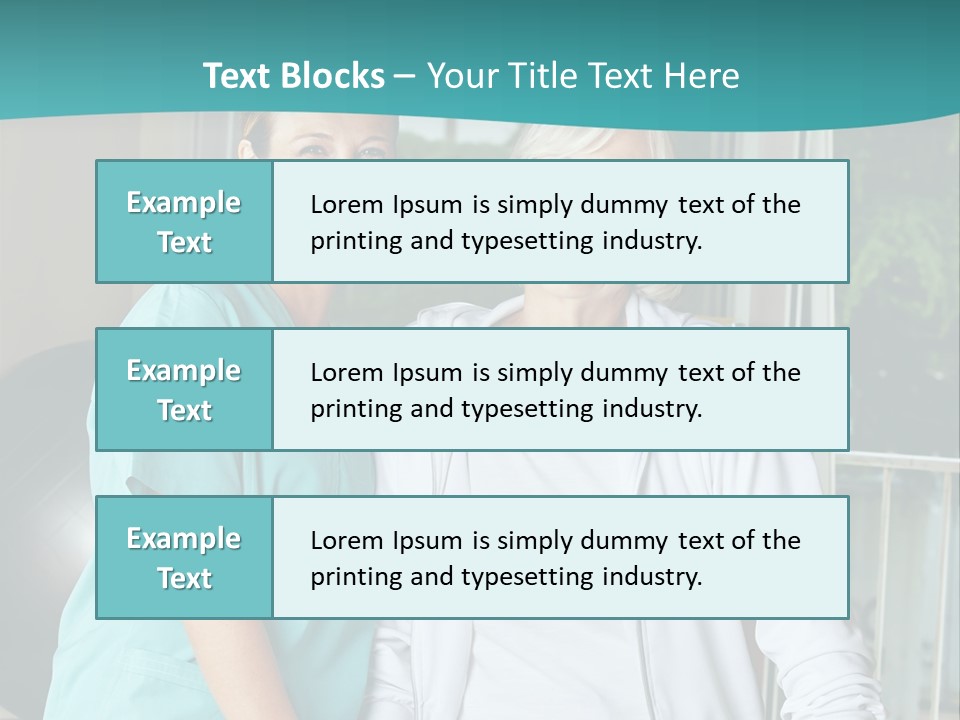 A Couple Of Women Standing Next To Each Other PowerPoint Template