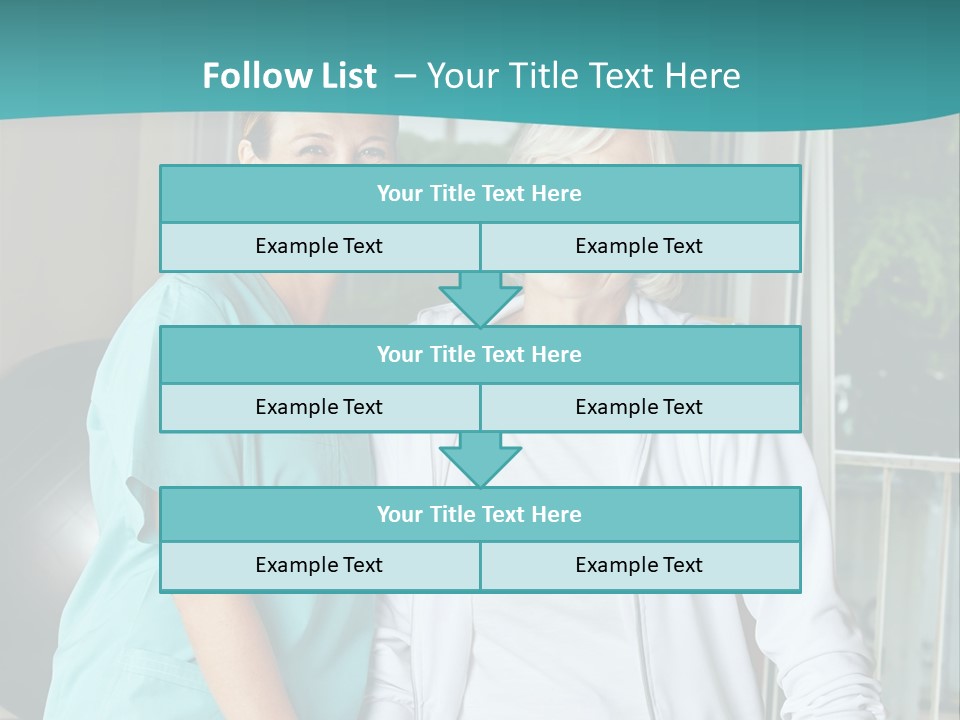 A Couple Of Women Standing Next To Each Other PowerPoint Template