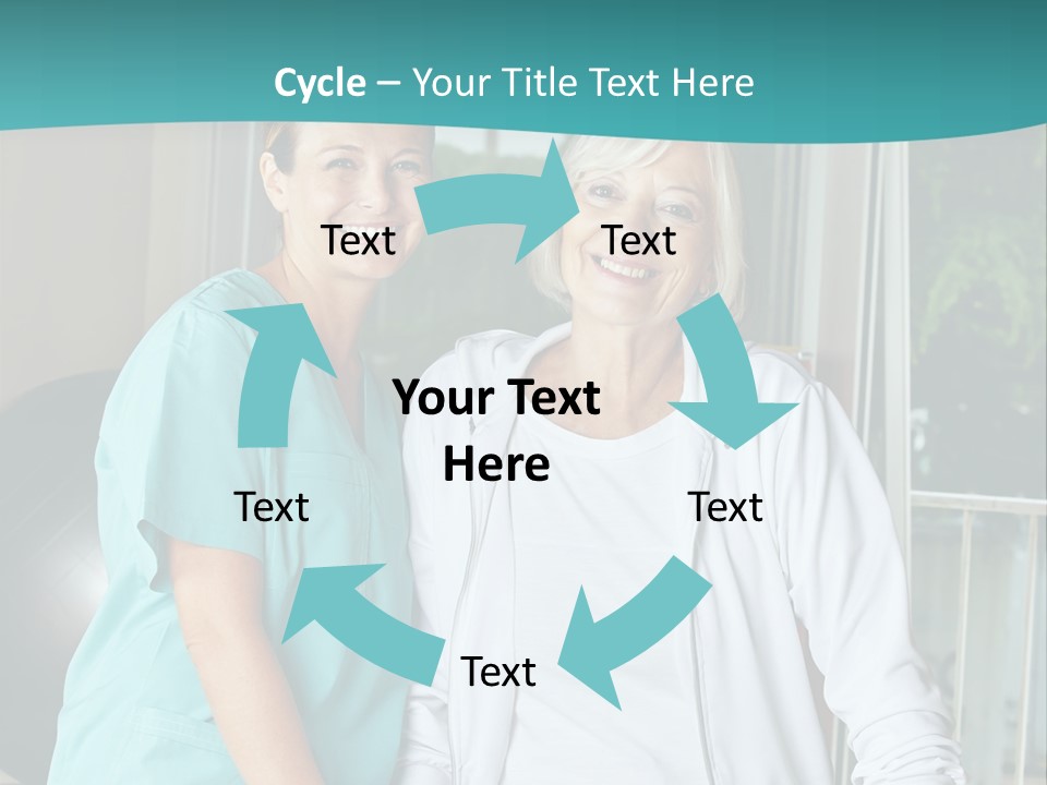 A Couple Of Women Standing Next To Each Other PowerPoint Template