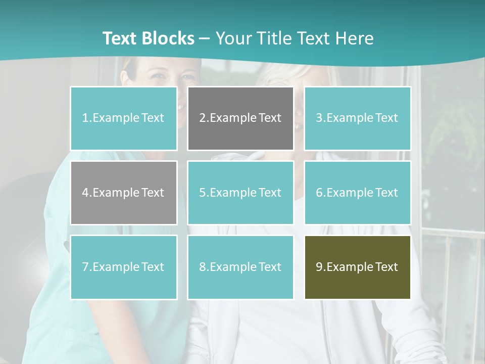 A Couple Of Women Standing Next To Each Other PowerPoint Template