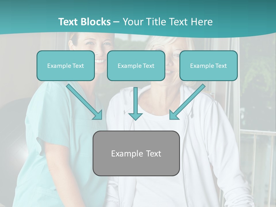 A Couple Of Women Standing Next To Each Other PowerPoint Template