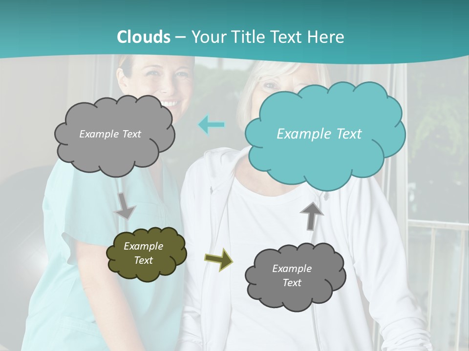 A Couple Of Women Standing Next To Each Other PowerPoint Template