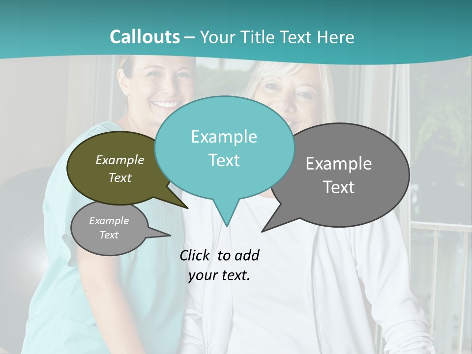 A Couple Of Women Standing Next To Each Other PowerPoint Template