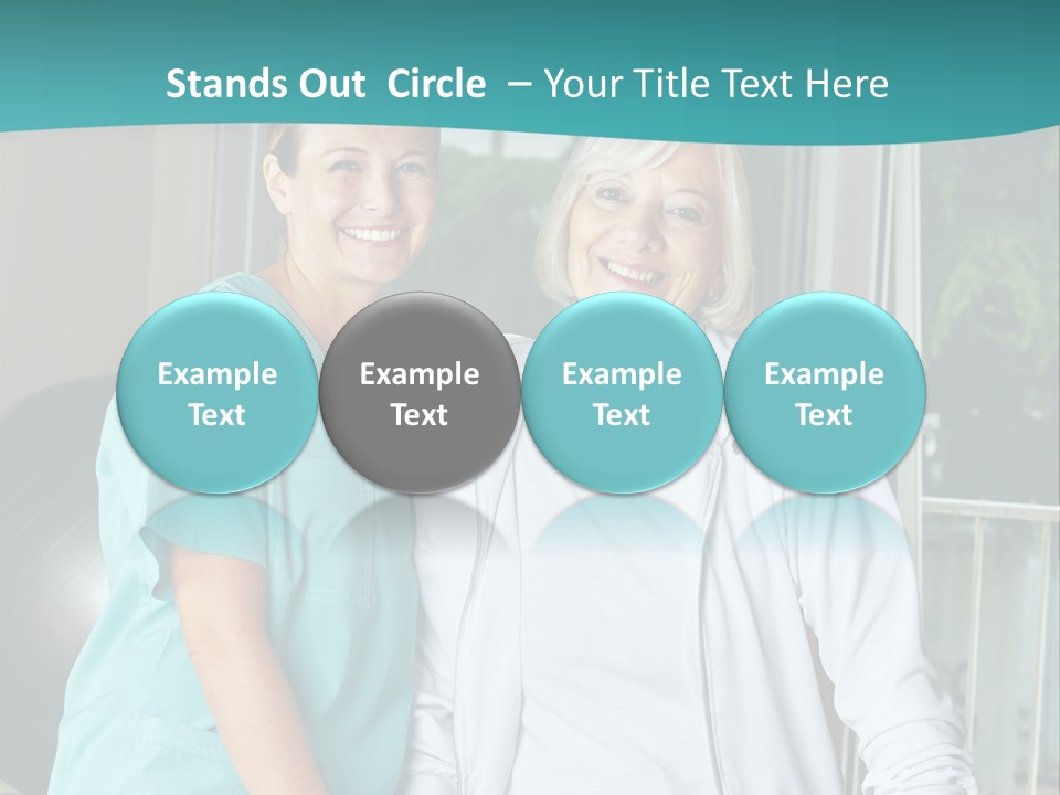 A Couple Of Women Standing Next To Each Other PowerPoint Template