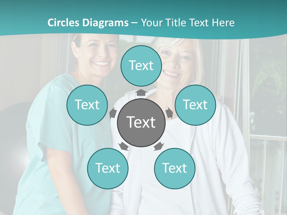 A Couple Of Women Standing Next To Each Other PowerPoint Template