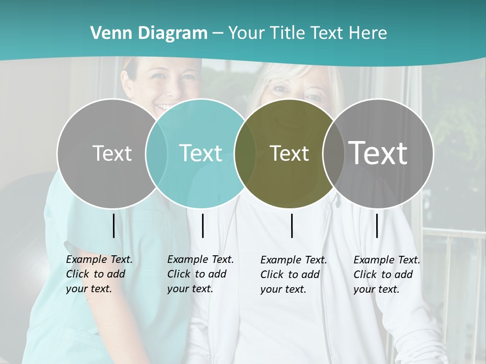 A Couple Of Women Standing Next To Each Other PowerPoint Template