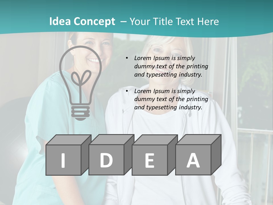 A Couple Of Women Standing Next To Each Other PowerPoint Template