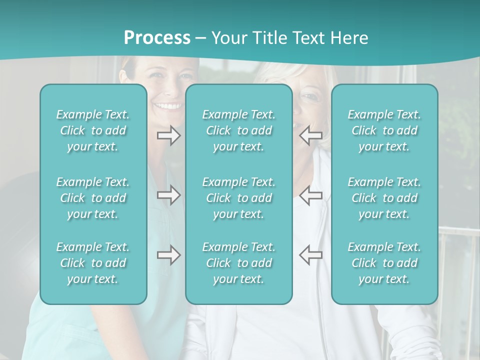 A Couple Of Women Standing Next To Each Other PowerPoint Template