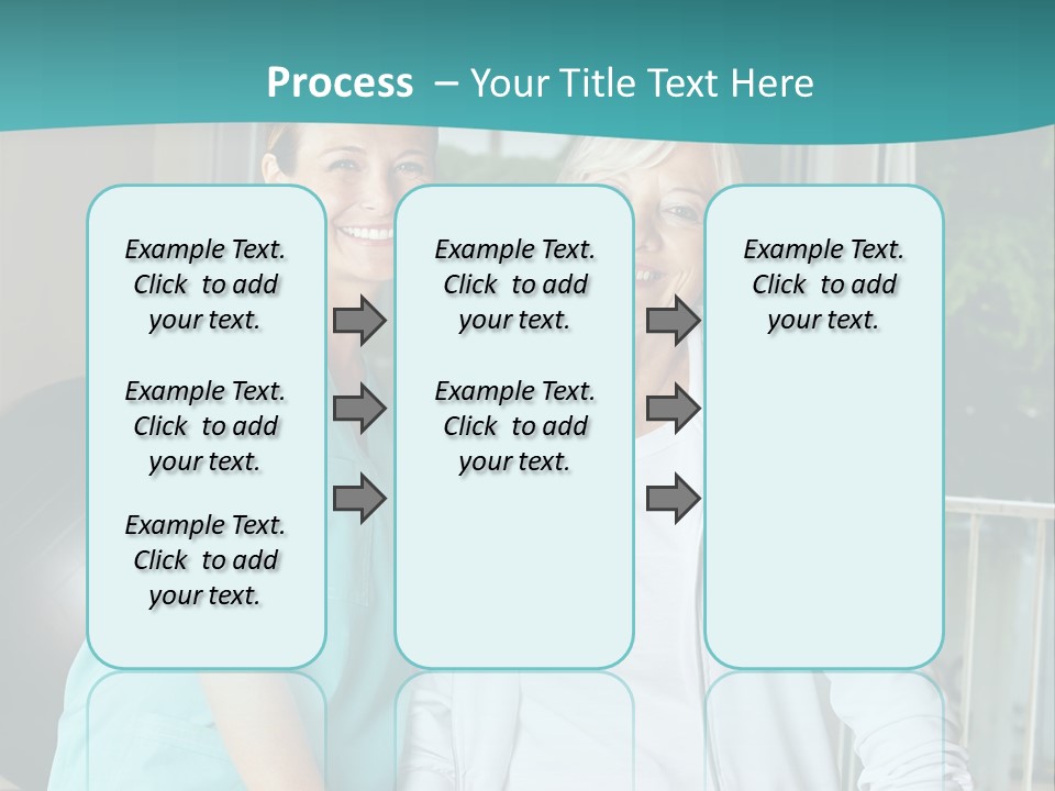 A Couple Of Women Standing Next To Each Other PowerPoint Template