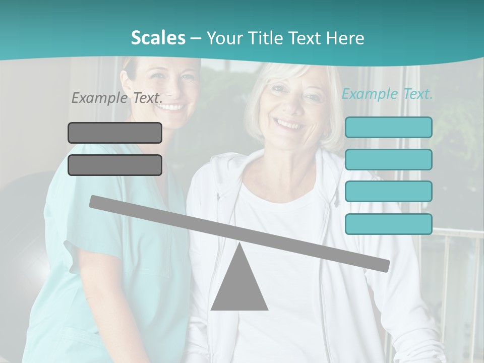 A Couple Of Women Standing Next To Each Other PowerPoint Template