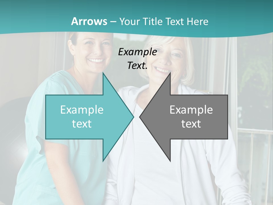 A Couple Of Women Standing Next To Each Other PowerPoint Template