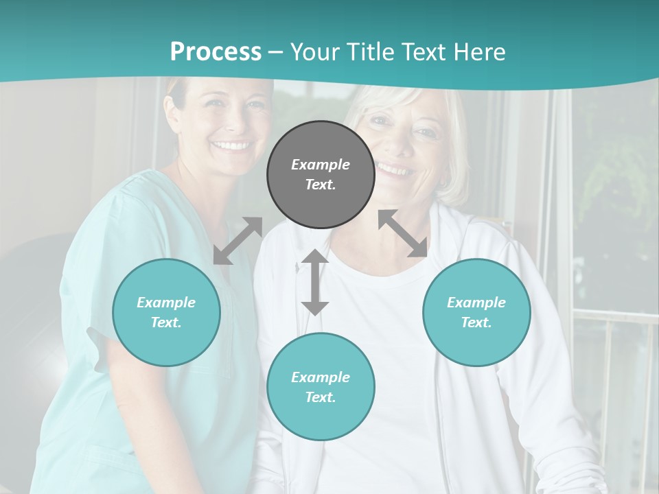 A Couple Of Women Standing Next To Each Other PowerPoint Template