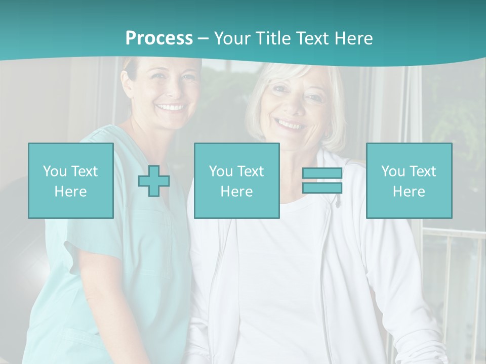 A Couple Of Women Standing Next To Each Other PowerPoint Template
