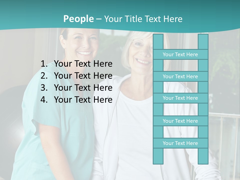 A Couple Of Women Standing Next To Each Other PowerPoint Template