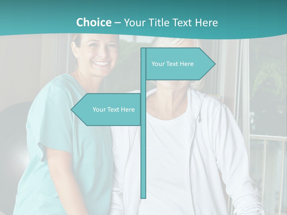 A Couple Of Women Standing Next To Each Other PowerPoint Template