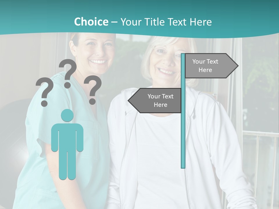 A Couple Of Women Standing Next To Each Other PowerPoint Template