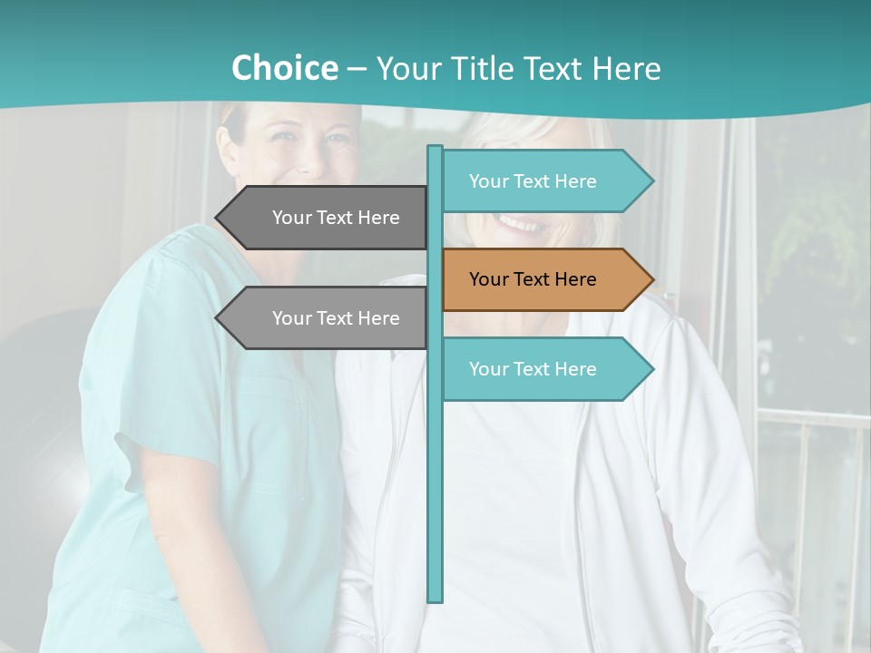 A Couple Of Women Standing Next To Each Other PowerPoint Template