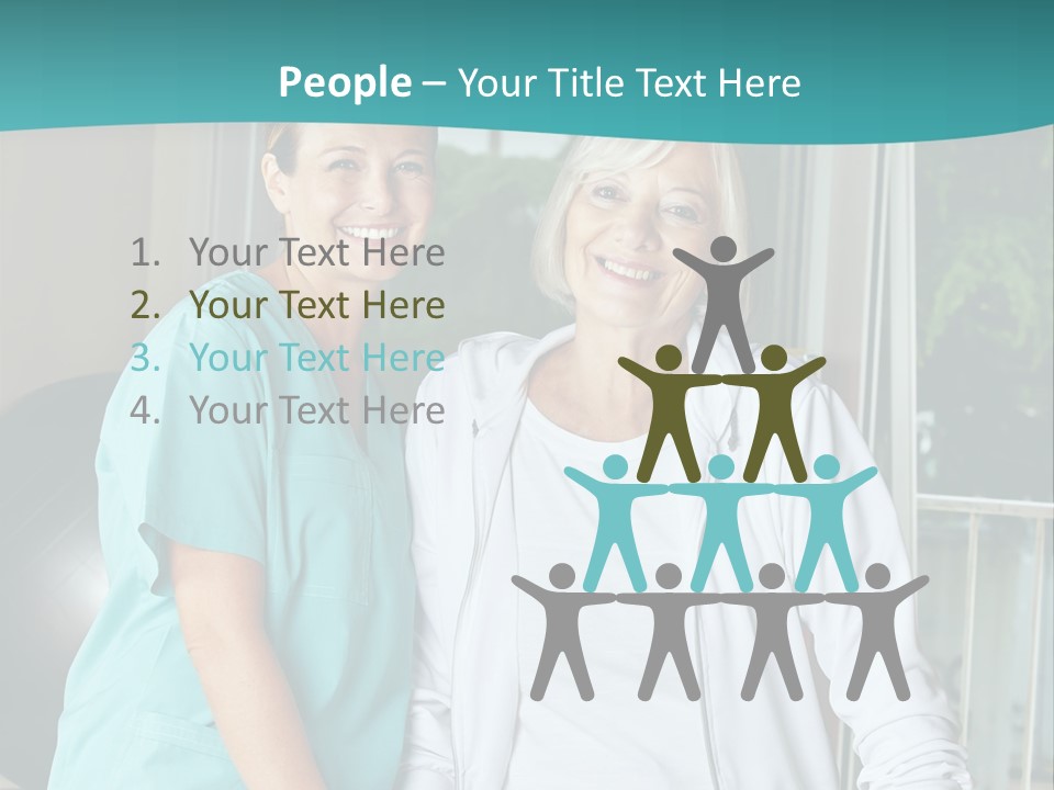 A Couple Of Women Standing Next To Each Other PowerPoint Template