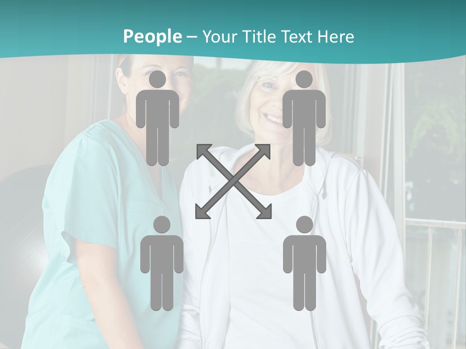 A Couple Of Women Standing Next To Each Other PowerPoint Template