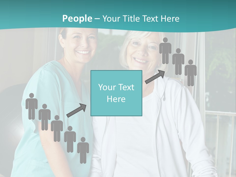 A Couple Of Women Standing Next To Each Other PowerPoint Template