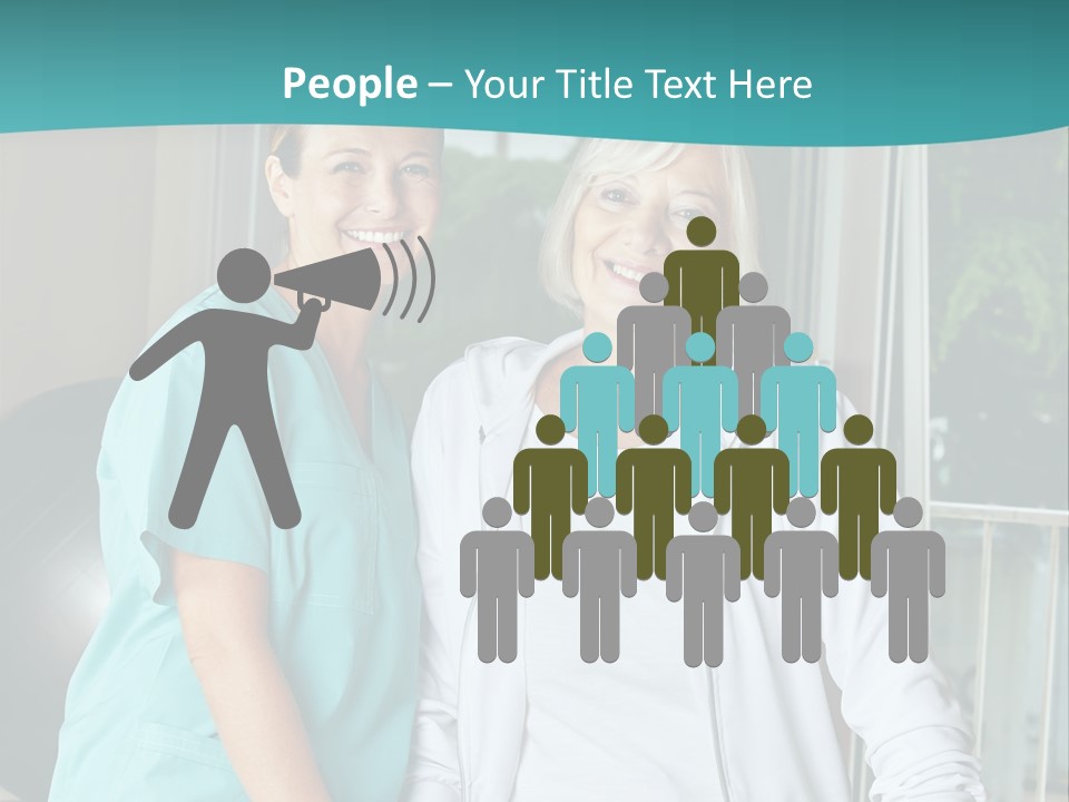 A Couple Of Women Standing Next To Each Other PowerPoint Template