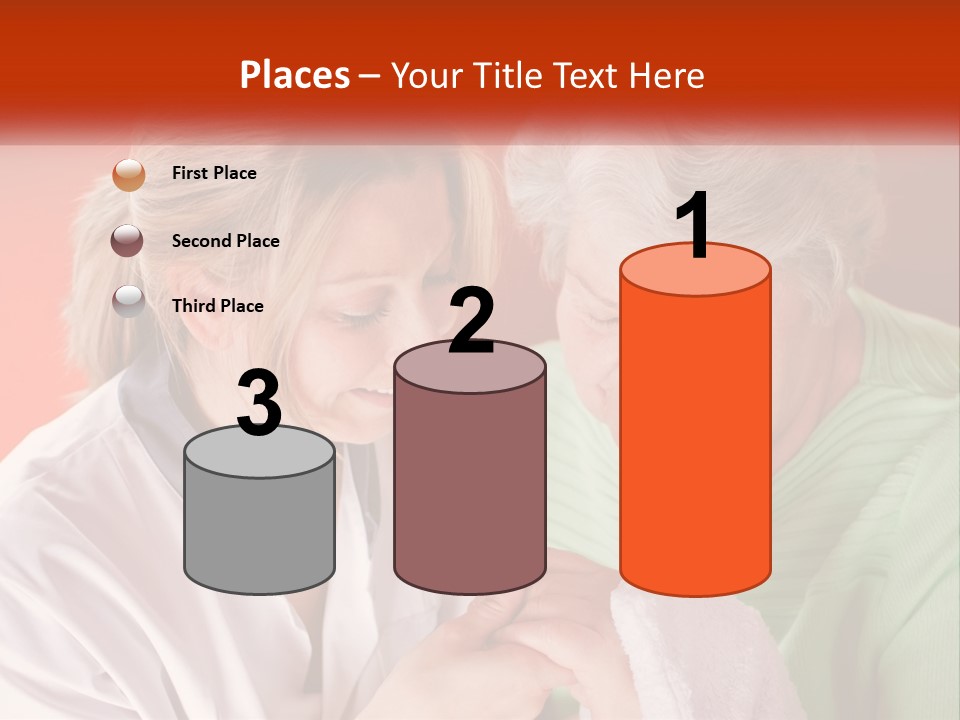 A Woman And An Older Woman Looking At A Cell Phone PowerPoint Template