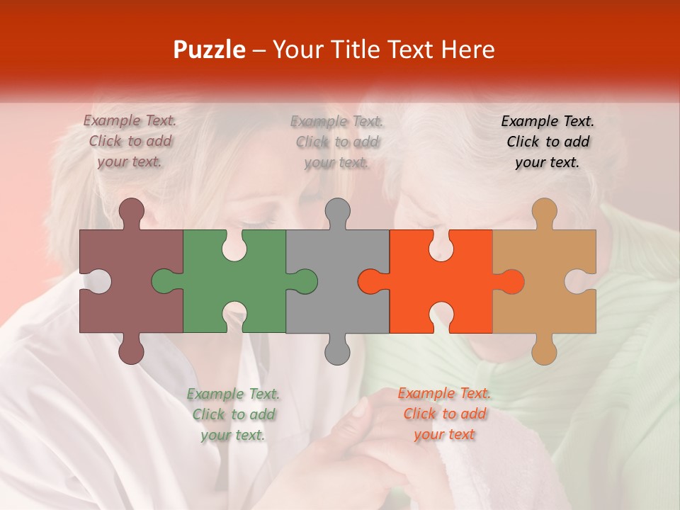 A Woman And An Older Woman Looking At A Cell Phone PowerPoint Template