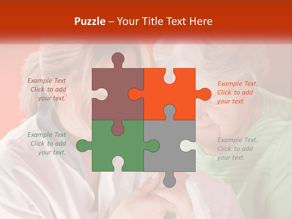 A Woman And An Older Woman Looking At A Cell Phone PowerPoint Template