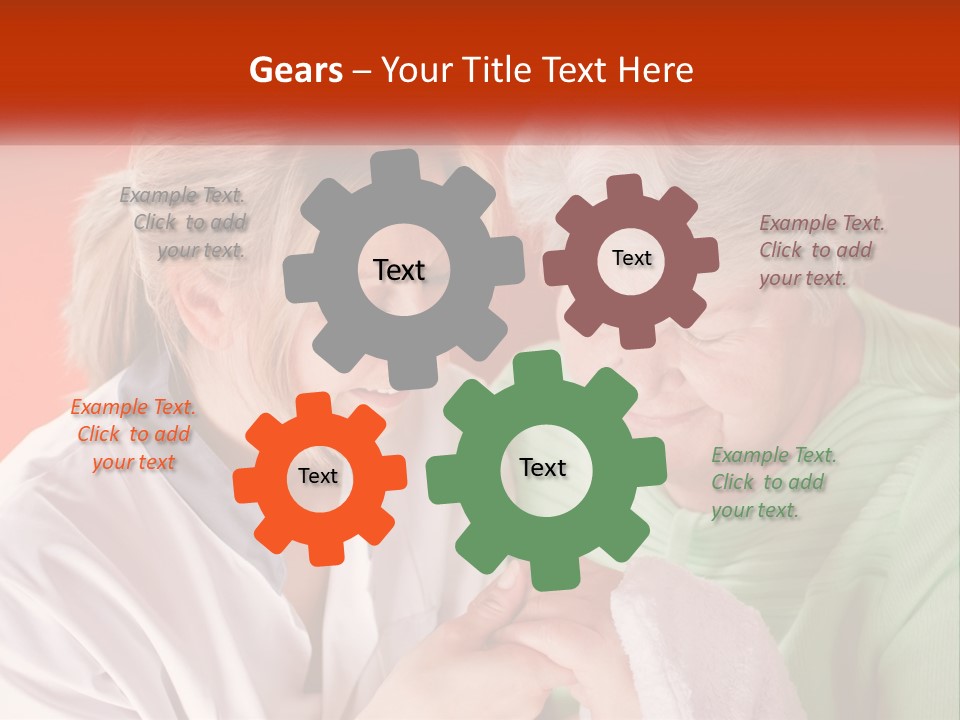 A Woman And An Older Woman Looking At A Cell Phone PowerPoint Template