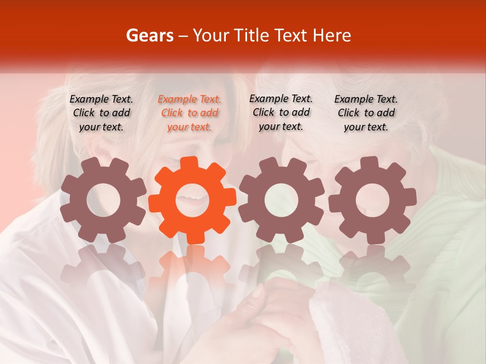 A Woman And An Older Woman Looking At A Cell Phone PowerPoint Template