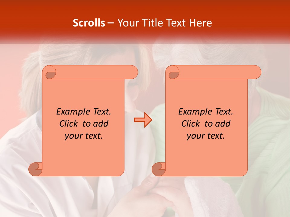 A Woman And An Older Woman Looking At A Cell Phone PowerPoint Template