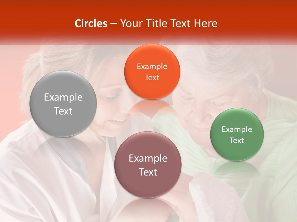 A Woman And An Older Woman Looking At A Cell Phone PowerPoint Template