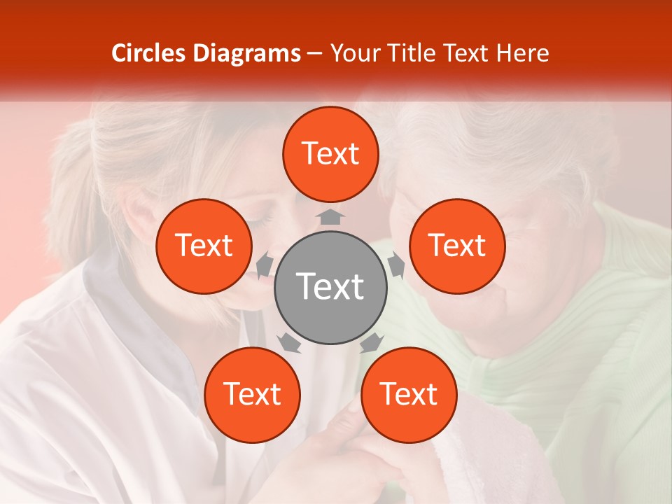 A Woman And An Older Woman Looking At A Cell Phone PowerPoint Template