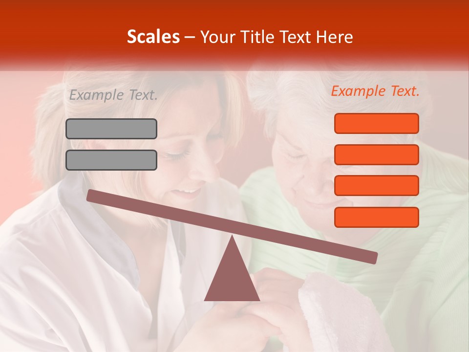 A Woman And An Older Woman Looking At A Cell Phone PowerPoint Template