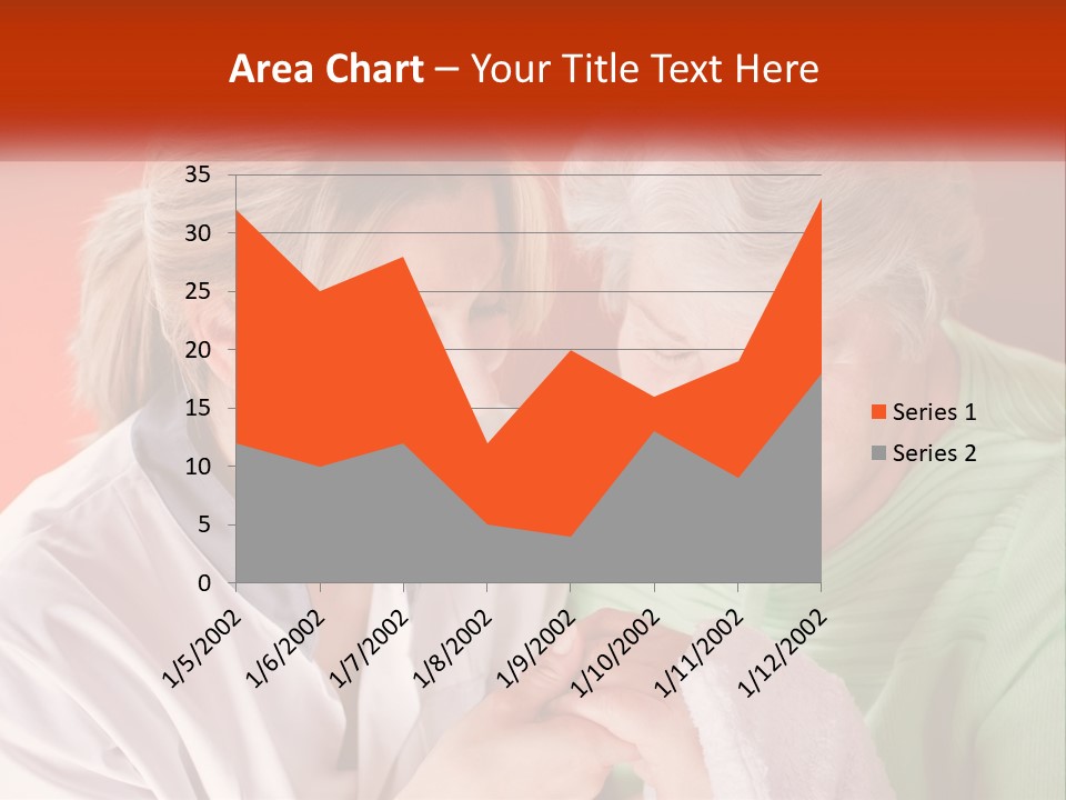 A Woman And An Older Woman Looking At A Cell Phone PowerPoint Template
